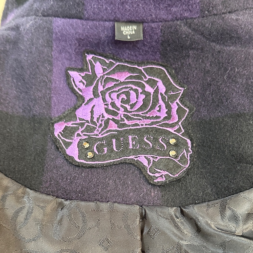 Guess Purple & Black Plaid Jacket - Picture 11 of 17